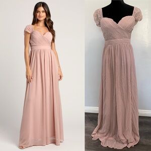 Lulus Mauve Cap Sleeve Sweetheart Maxi Dress - Medium NWT
